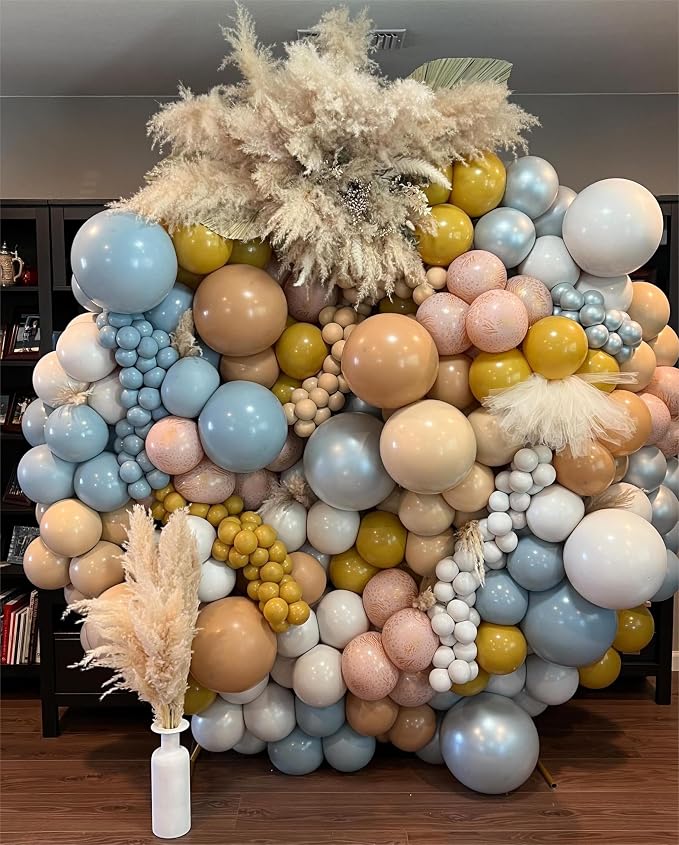 Double Stuffed Balloons Dusty Blue Different Size 115Pcs 5/10/12/18" Slate - Image 4