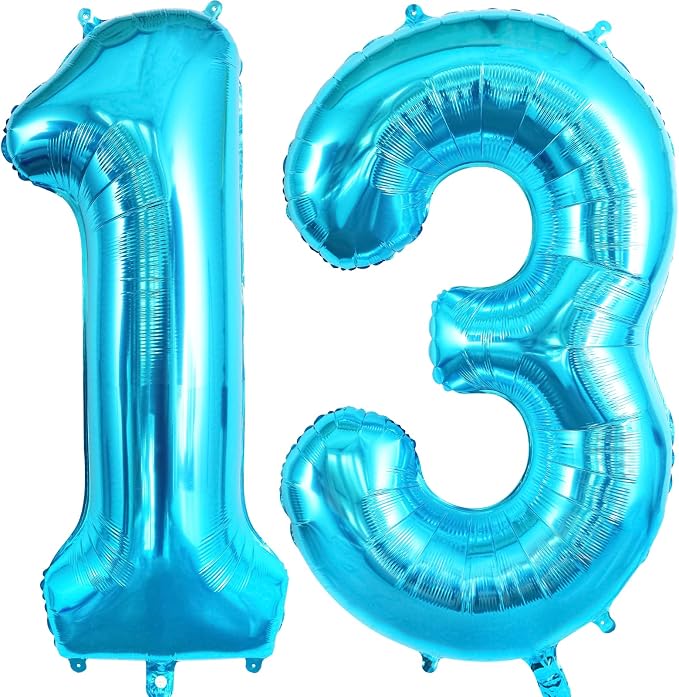 13 Balloon Numbers, Large 13 or 31 Foil Balloons, Big Number Balloon 40 Inch by TOTAFAM