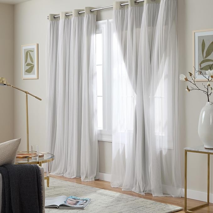 TOWN & COUNTRY LUXE Talia Double Layer Indoor Curtains, Sheer and Room - Image 2