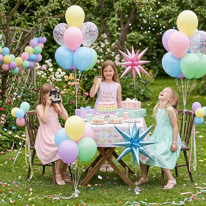 Pastel Balloons, 12 Inch Macaron Pink Blue Purple Green Yellow Colorful Balloons - Image 6