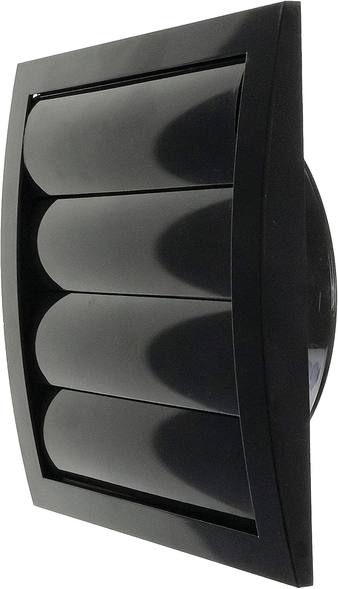 Repa Market 6 Inch Black Dryer Vent Hood/Duct Cover for Walls or Ducting/ABS Plastic Grille with Flaps & Insect Screen/Exhaust and Dryer Vent Covers for Indoor & Outdoor Use