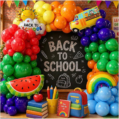 Back to School Balloon Arch Kit, Rainbow Balloons and Watermelon Balloons by Unknown