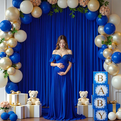Asee'm Royal Blue Backdrop Curtains Drapes - Image 5