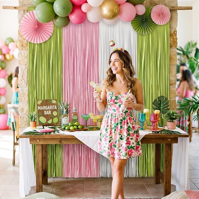 Frienda 4pcs Margarita Party Decorations 6.6ft Fringe Curtains Decorations - Image 3