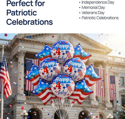 Dream Decor Happy 4th of July Balloons 12 Pack – American Flag Star & Happy 4th - Image 7