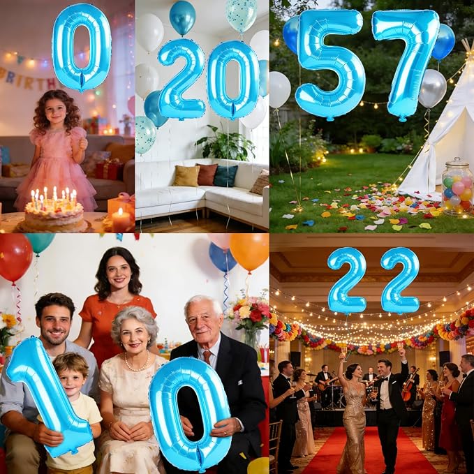 40 Inch Number 57 Balloons for 57th Birthday Party Decorations, 0-100 Jewelry - Image 7