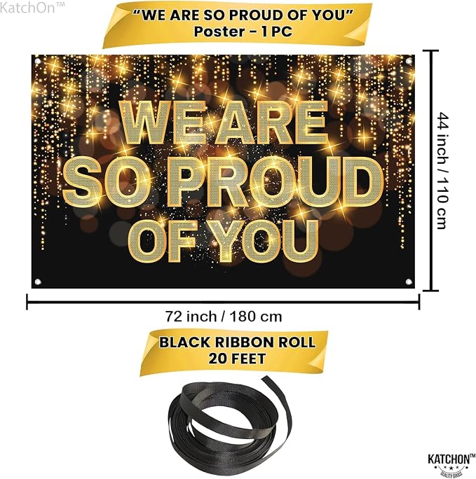 KatchOn We Are So Proud of You Banner 72x44 Inch | Graduation Decorations 2026 - Image 3