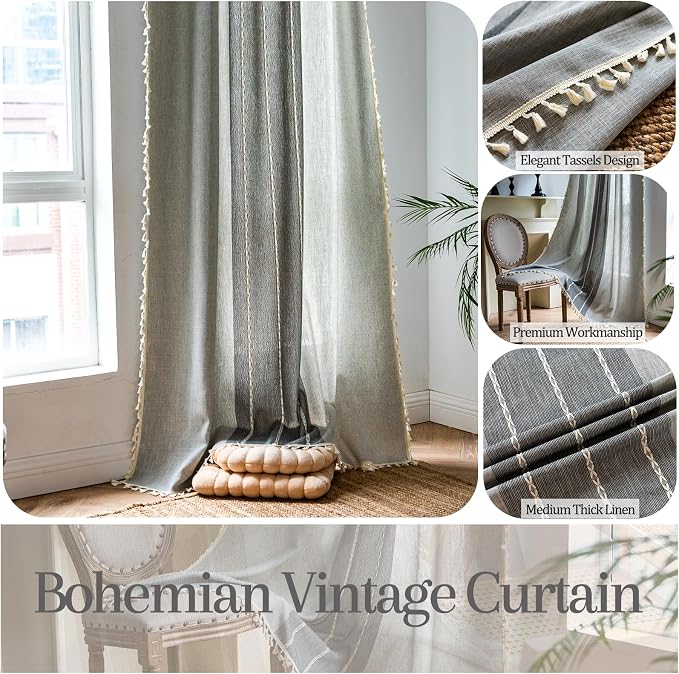 Sutuo Home Boho Curtains 108 inch - Image 2