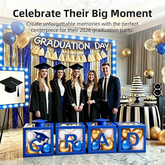 2026 Graduation Party Decoration Black Balloon Boxes - Image 2
