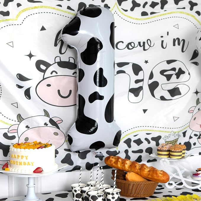 Cow Print Number 0 Balloon, Large 40 Inch Cow Number Birthday Balloons | Helium - Image 3