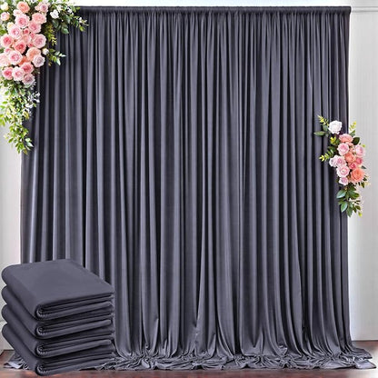 20 ft x 10 ft Wrinkle Free Charcoal Backdrop Curtain by Outpain