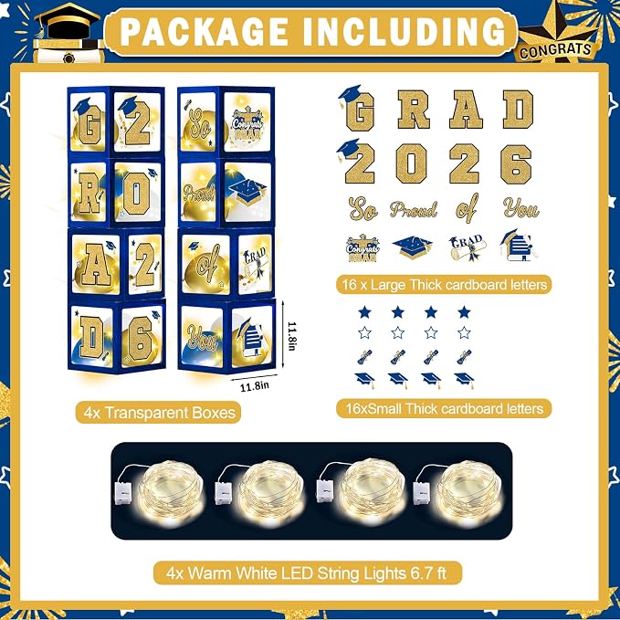 Blue and Gold Graduation Decorations 2026 - Image 4
