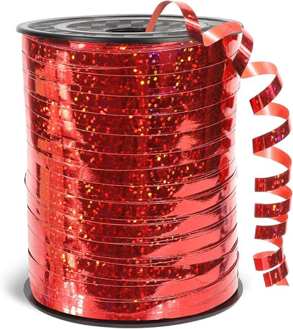 500 Yards Laser Red Curling Ribbon, 1/5 Inch Wide Shining Metallic Ribbons by Unknown