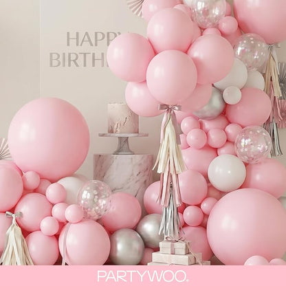 PartyWoo Baby Pink Balloons 85pcs Pastel Pale Light Pink Color | 18 12 10 5 - Image 8