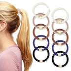 Hair Ties No Damage - 10PCS Ponytail Holders - Elastic Hair Ties for Thick Hair - Braided Hair Bands for Women Girls's Hair - Classic Dinner
