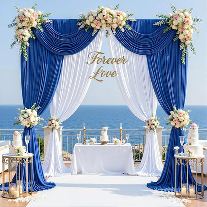 20ft×12ft Wrinkle Free Royal Blue Backdrop Curtain - Image 2