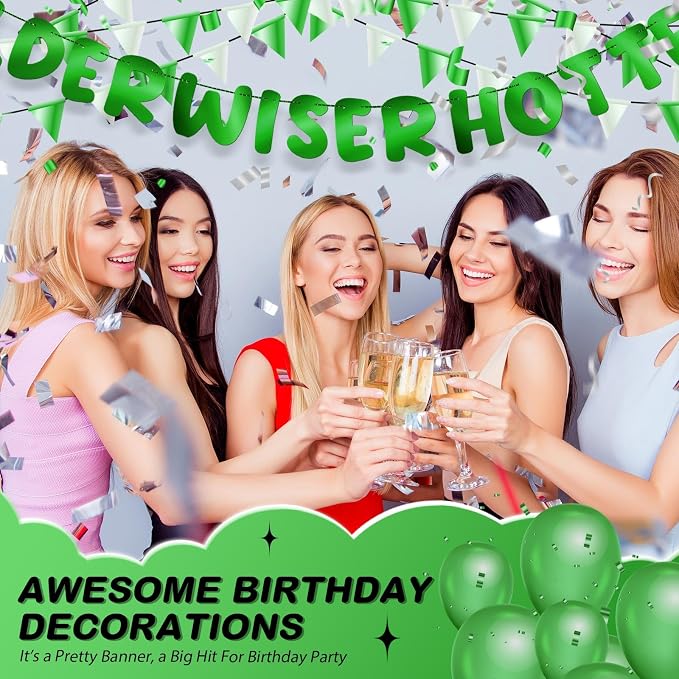 Fulmoon Set of 3 Pre Strung Older Wiser Hotter Glitter Banner Funny Birthday - Image 4