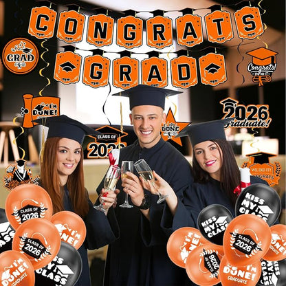 Graduation Decorations 2026 Orange Themed Set - Image 2