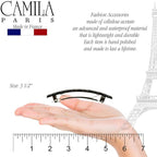 Camila Paris CP2650 French Hair Barrette Clip for Girls, Black, Rubberized Metal Closure Strong Hold Grip Hair Clips for Women, No Slip and Durable Styling Girls Hair Accessories, Made in France
