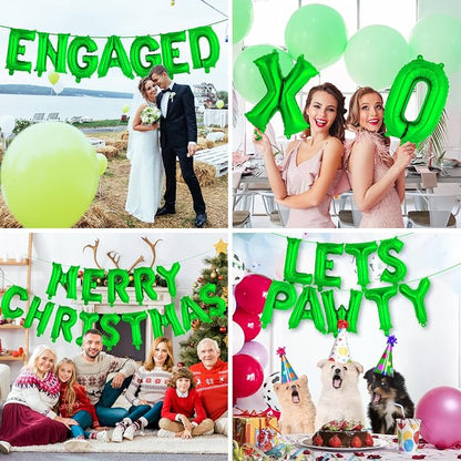 52 Pcs Green Letter Balloons, 16 Inch Foil Alphabet Letter Balloons, Letter A-Z - Image 7