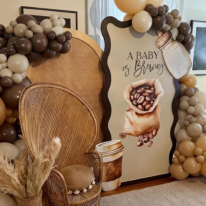 Cream Brown Balloons Arch Garland Kit - Image 3