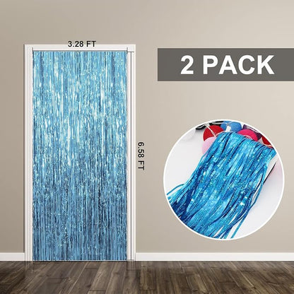 2 Pack Party Decorations Blue Streamers Fringe Backdrop Ocean Themed - Image 7