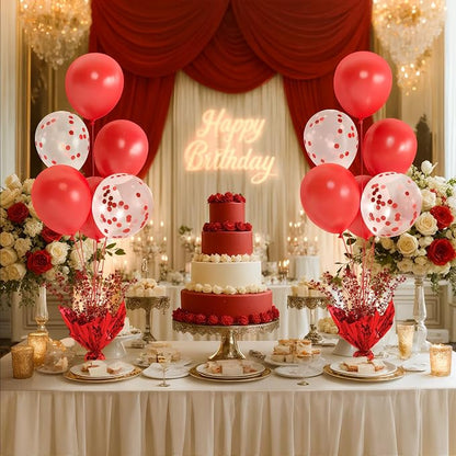 Red Balloon Table Centerpiece Kit, 6 Sets Red Balloon Stands - Image 3