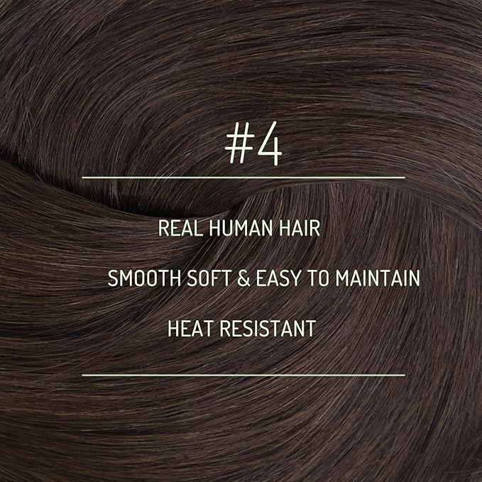 RUNATURE Real Hair Extensions Clip Ins, Brown Clip in Hair Extensions Real Human Hair, 18 Inch 120g 7pcs Full Head Thick Remy Hair, Add Hair Volume #4 Chocolate Brown