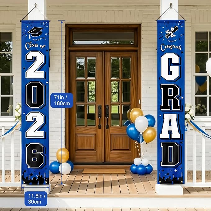 OLANRUN 2026 Graduation Decorations, Graduation Banner Blue Class of 2026 - Image 2