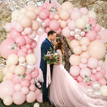 157Pcs Pink Balloons Arch Garland Kit Different Size | Light Pastle Pink Ivory - Image 4
