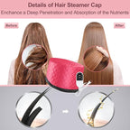 Heat Cap for Deep Conditioning, Ingeware Thermal Cap for Hair Steamer Cap for Natural Hair Portable Electric Heat Hair Spa Cap for Home Use Pattern (Rose Red)