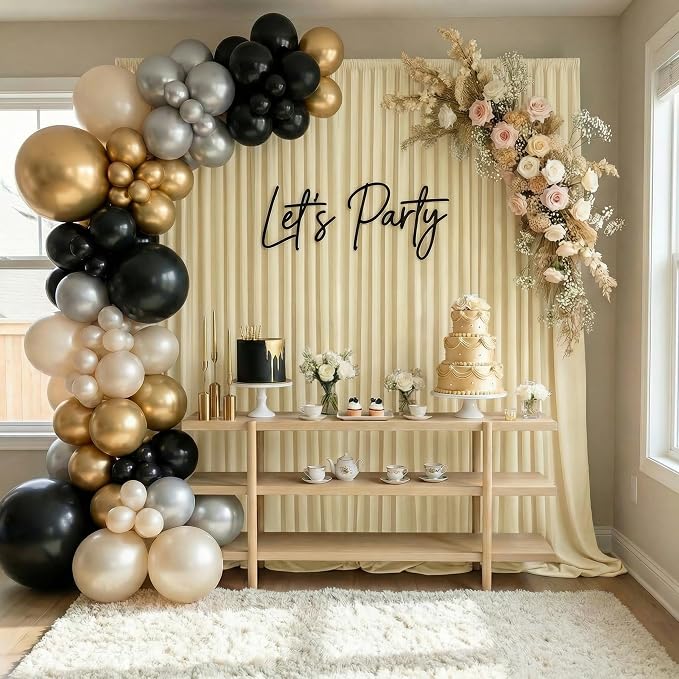 Beige Backdrop Curtain for Wedding Parties Backdrop Drapes 10x8FT | Wrinkle - Image 5
