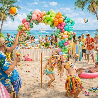 Flamingo Hawaiian Tropical Balloon Garland Arch Kit - Image 7