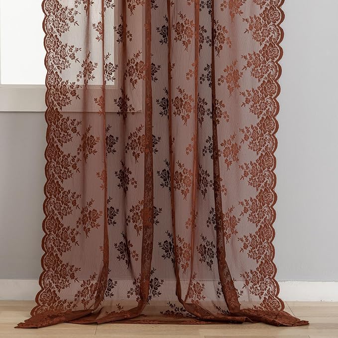 Kotile Warm Brown Sheer Curtains - Image 6