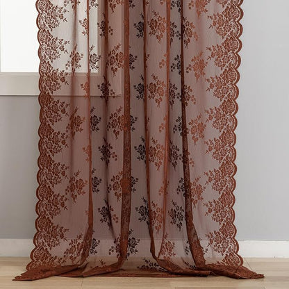 Kotile Warm Brown Sheer Curtains - Image 6