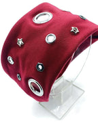 Grommet Headband for Women, Red Star 23cm Hollow Out Elastic Hair Band, Eyelets Punk Grunge Stylish Hairband