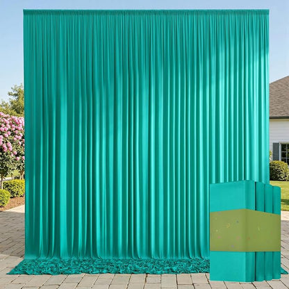 20ft x 10ft Wrinkle Free Turquoise Backdrop Curtains by ENJOYYOURPARTY