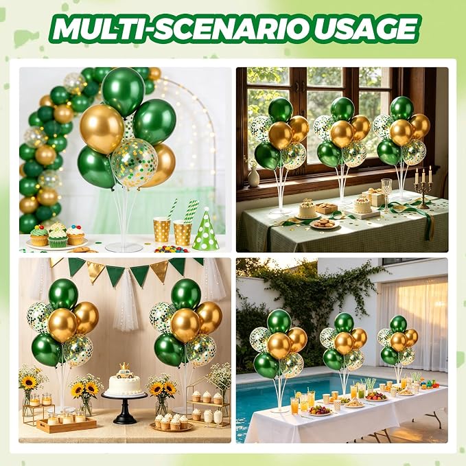 6 Set Sage Green and Gold Balloon Centerpieces - Image 7
