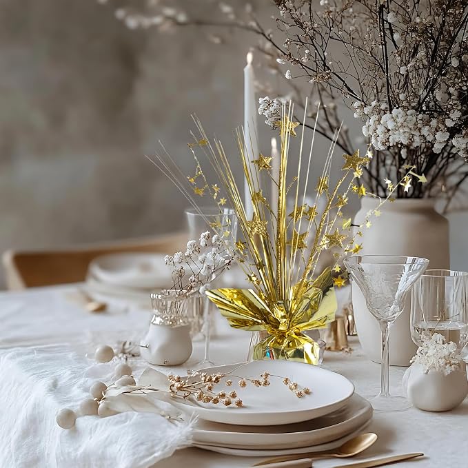 12 Pack Metallic Gold Foil Spray Centerpieces Stars Brust Table Centerpieces - Image 5