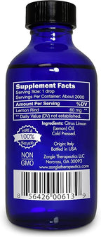 Lemon Essential Oil, Food Grade, for Cooking, Baking – 100% Pure, Lemon Oil, by Zongle Therapeutics, 4 OZ