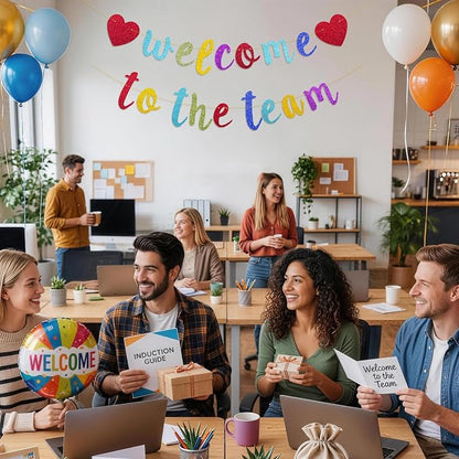 Welcome to the Team Banner Pre-Strung No DIY, Glitter New Employee Welcome - Image 7