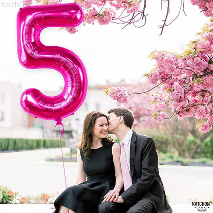 KatchOn Giant Hot Pink 5 Balloon Number - Image 8