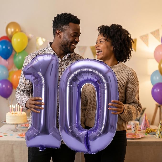 Number 10 Balloon Foil Mylar Balloons - Image 2
