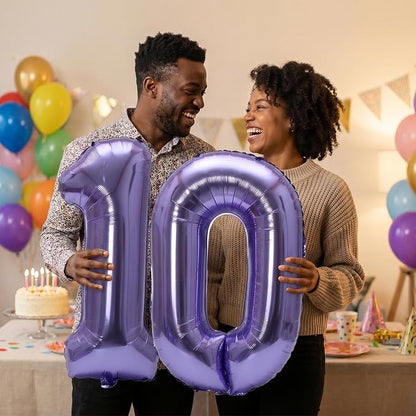 Number 10 Balloon Foil Mylar Balloons - Image 2