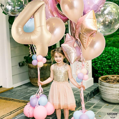 KatchOn Caramel 4 Balloon Number 40 Inch | Neutral Number 4 Balloon - Image 5