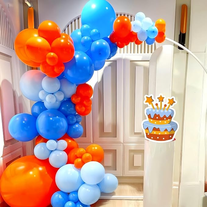 Blue and Orange Balloons Garland Arch Kit - Image 4