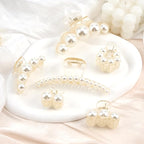Pearl Hair Accessories for Women - 6PCS Claw Clips for Thick and Thin Hair, Barrettes for Styling and Weddings