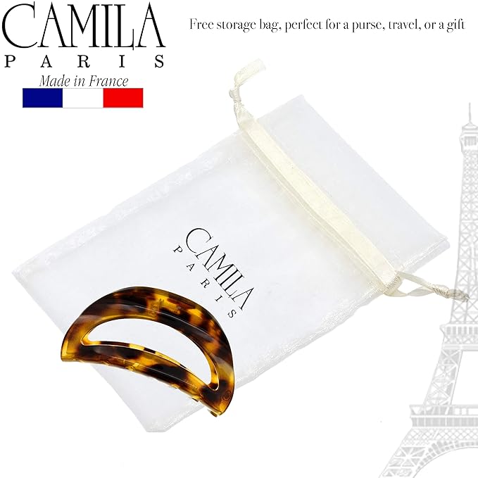 Camila Paris CP1573 French Hair Clip for Women Thick Hair for Long Curly Wavy Hair, Girls Hair Claw Clips Jaw, Durable Styling Big Claw Clip for Thick Hair, Strong Hold No Slip Grip, Made in France
