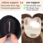 Human Hair Toppers for Women with Thinning Hair Real Human Topper Crown No Bangs 10 Inch #4P27 Medium Brown mix Dark Blonde