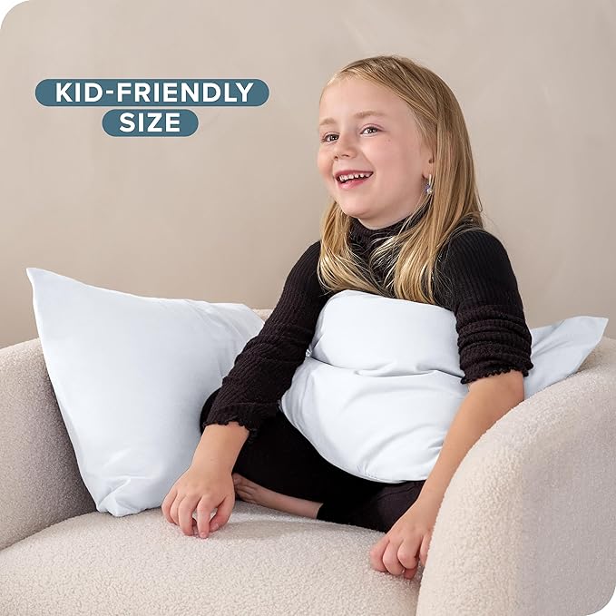 Bare Home Microfiber Pillow Cases - Toddler Size Set of 2 Cooling Pillowcases Double Brushed White Pack Easy Care (Toddler Pillowcase 2, White)